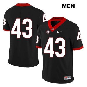 Men's Georgia Bulldogs NCAA #43 Tyler Beaver Nike Stitched Black Legend Authentic No Name College Football Jersey JCB2654ND
